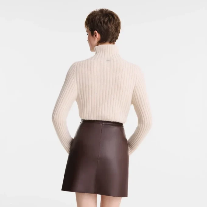 Ecru – Knit High neck sweater