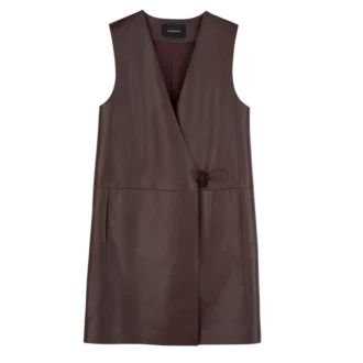 Ebony – Leather Sleeveless jacket