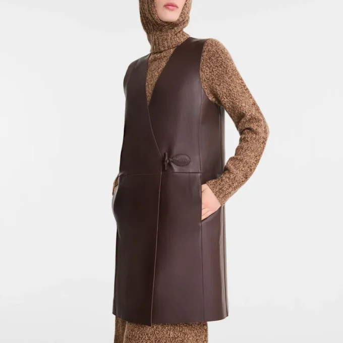 Ebony – Leather Sleeveless jacket