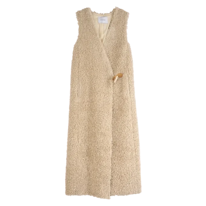 Ecru – Faux fur Long cardigan