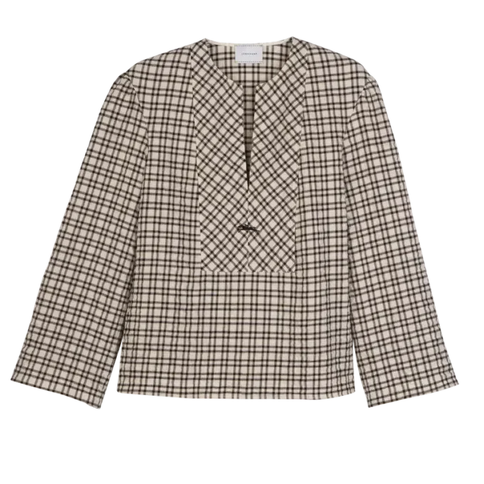 Ecru – Jacquard cotton Blouse