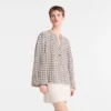 Ecru – Jacquard cotton Blouse