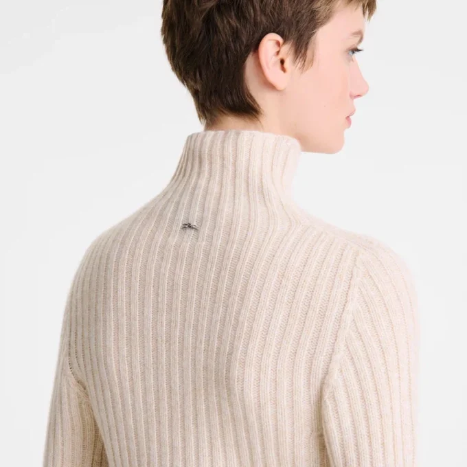 Ecru – Knit High neck sweater