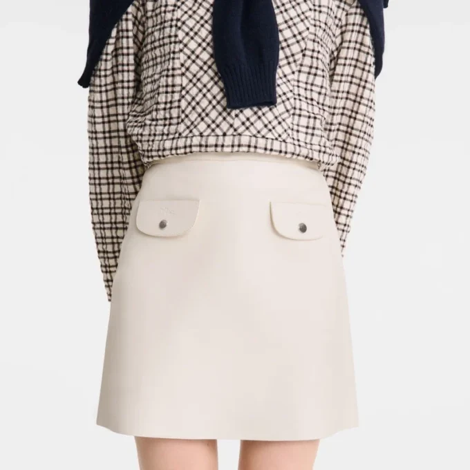 Ecru – Leather Skirt