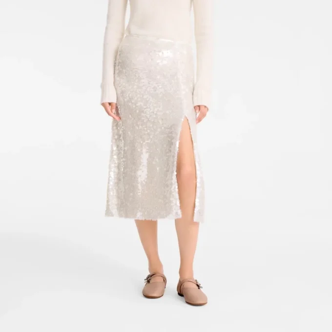 Ivory – Sequin Midi skirt