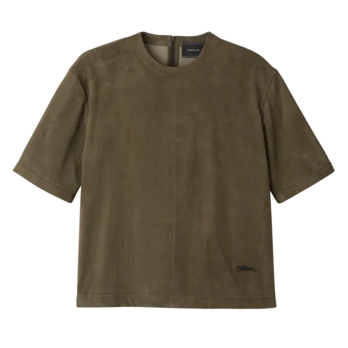 Khaki – Leather Short leather top