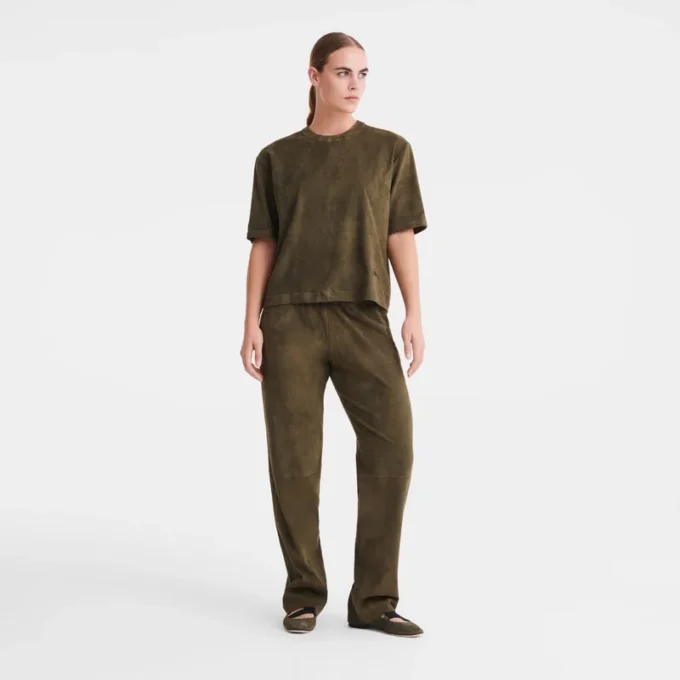 Khaki – Leather Short leather top