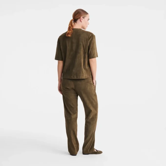 Khaki – Leather Short leather top