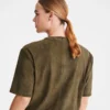 Khaki – Leather Short leather top