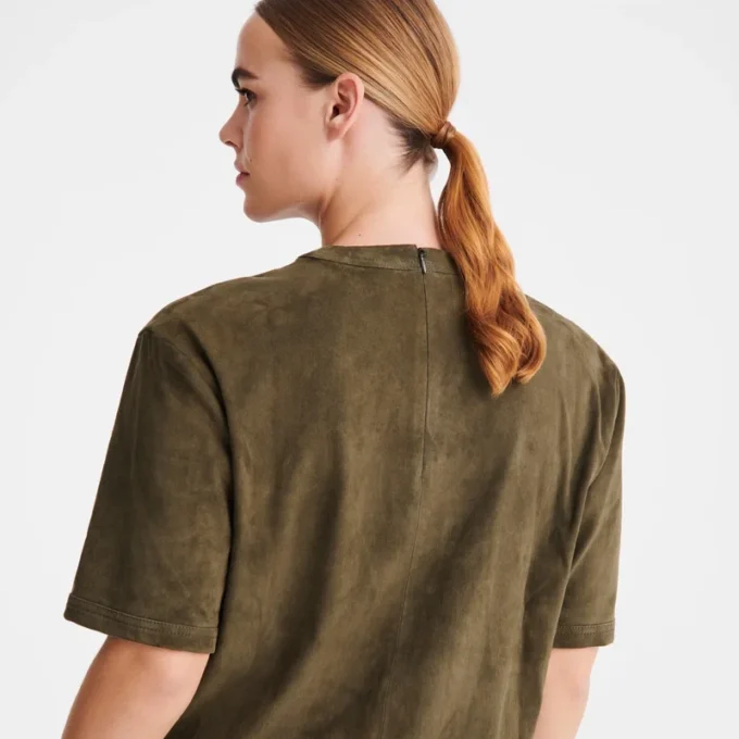 Khaki – Leather Short leather top