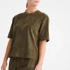 Khaki – Leather Short leather top
