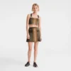 Khaki – Leather Skirt