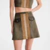 Khaki – Leather Skirt
