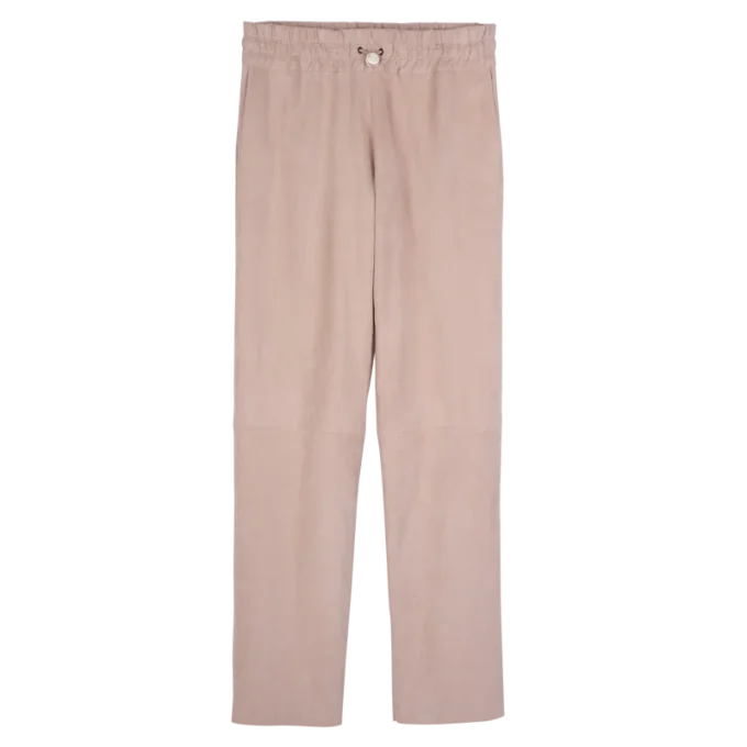 Leather straight pants