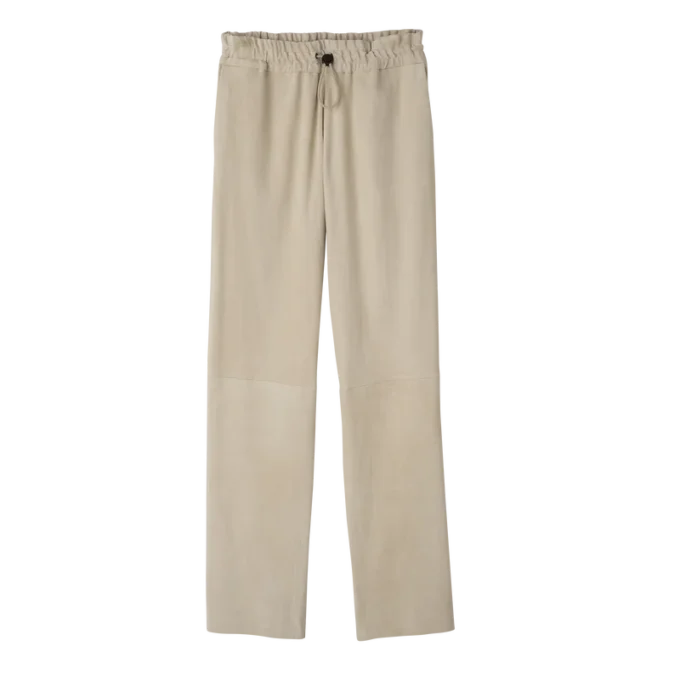 Leather straight pants
