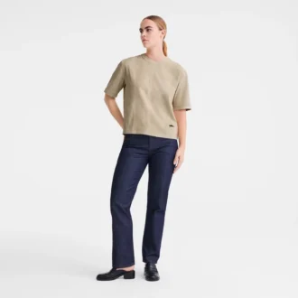 Linen – Leather Short leather top