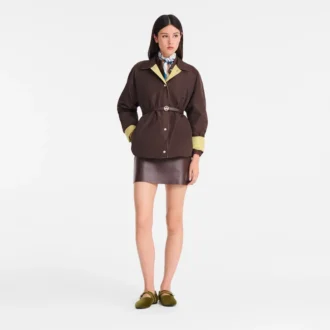 Mocha/Pistachio – Technical taffeta Padded blouson