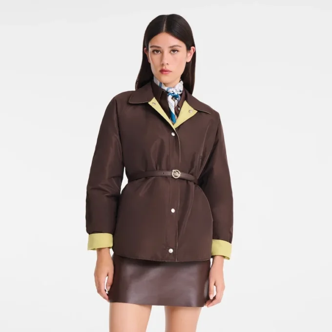 Mocha/Pistachio – Technical taffeta Padded blouson