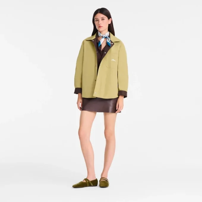 Mocha/Pistachio – Technical taffeta Padded blouson