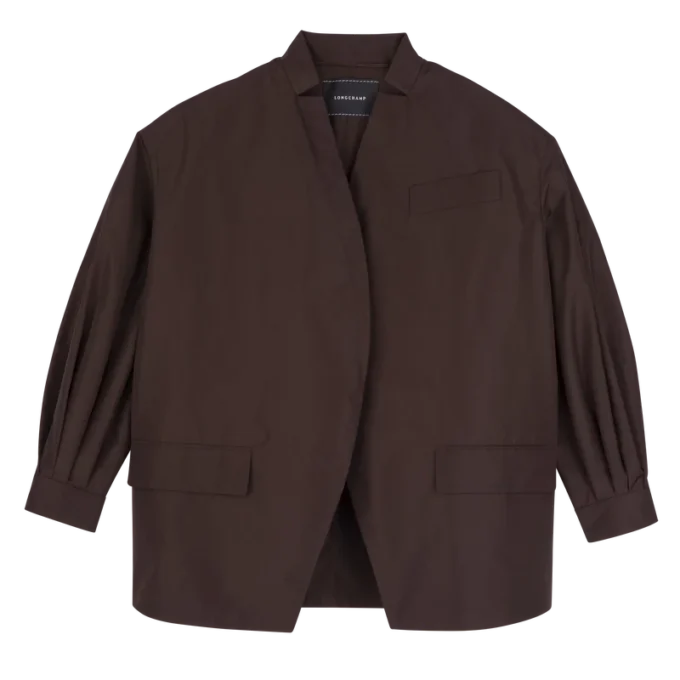 Mocha – Technical taffeta Kimono jacket