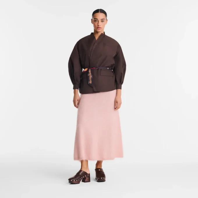 Mocha – Technical taffeta Kimono jacket