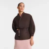 Mocha – Technical taffeta Kimono jacket