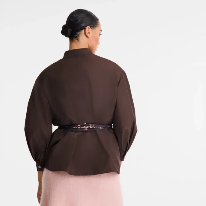 Mocha – Technical taffeta Kimono jacket