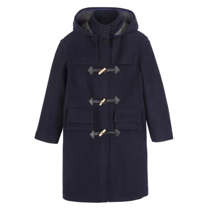 Navy – Double-faced wool cloth Duffle Coat