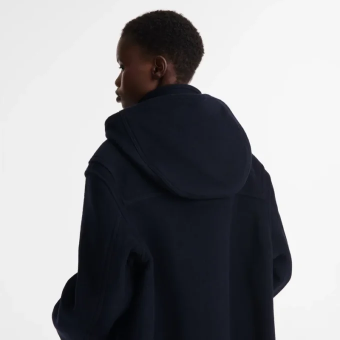 Navy – Double-faced wool cloth Duffle Coat