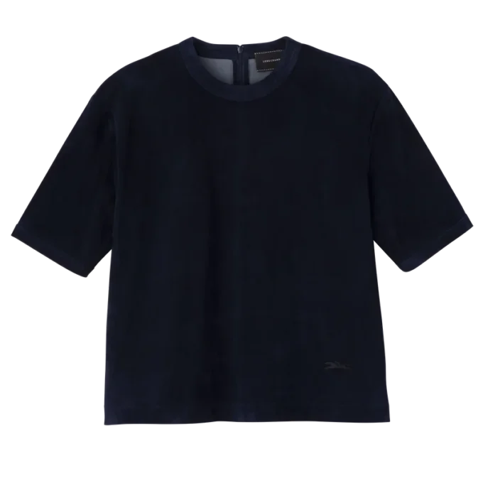 Navy – Leather Short leather top