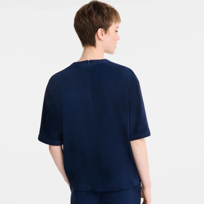Navy – Leather Short leather top