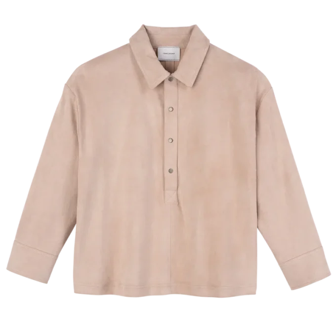 Pink – Leather Polo shirt