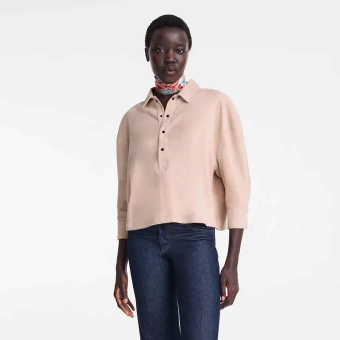 Pink – Leather Polo shirt
