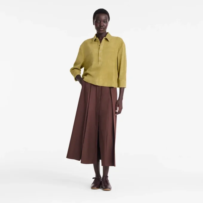 Pistachio – Leather Polo shirt