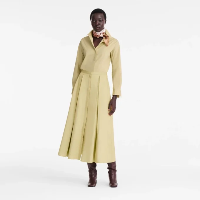 Pistachio – Popelin Midi skirt