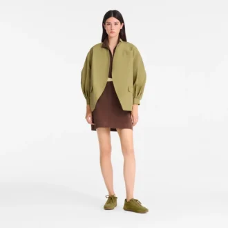 Pistachio – Technical taffeta Kimono jacket