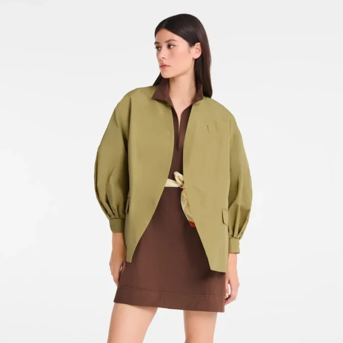 Pistachio – Technical taffeta Kimono jacket