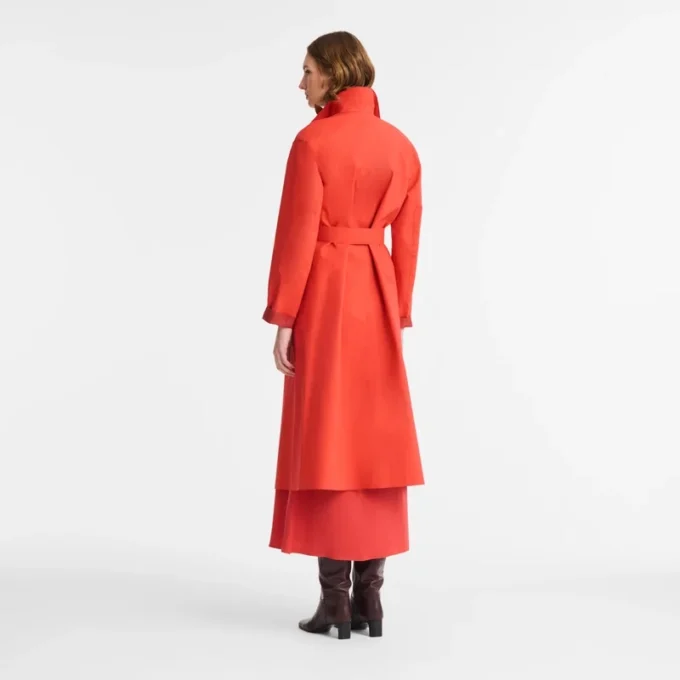 Red – Water-repellent technical canvas Trench coat