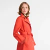 Red – Water-repellent technical canvas Trench coat