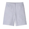 White – Embroidered gabardine Bermuda shorts