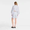 White – Embroidered gabardine Bermuda shorts
