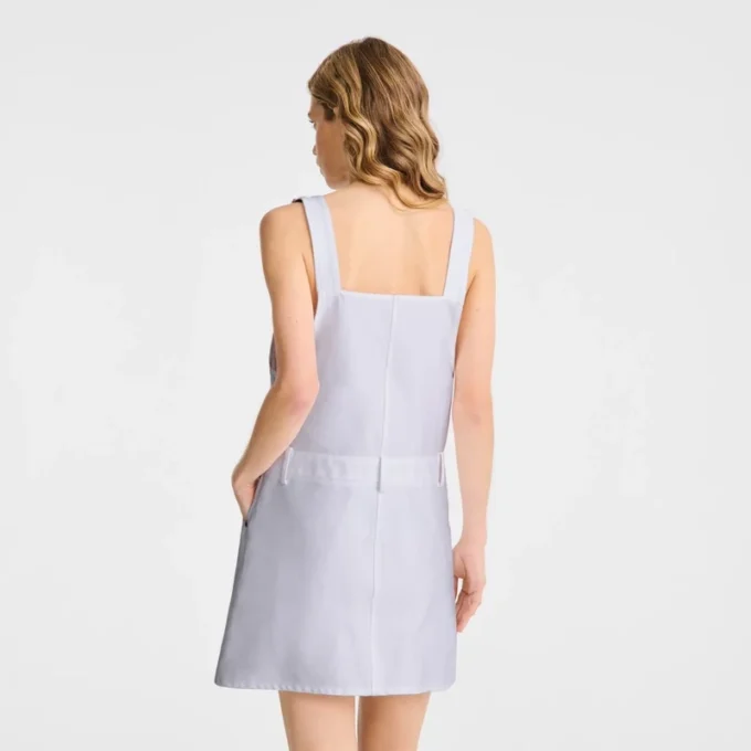 White – Embroidered gabardine Dress