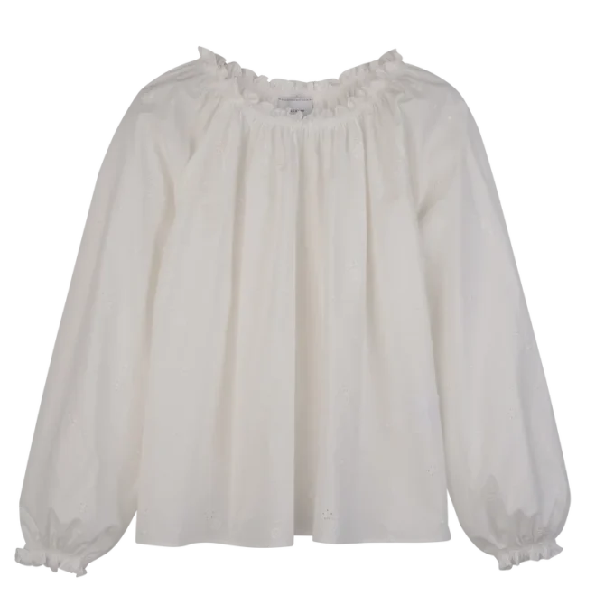 White – Poplin embroidered Blouse