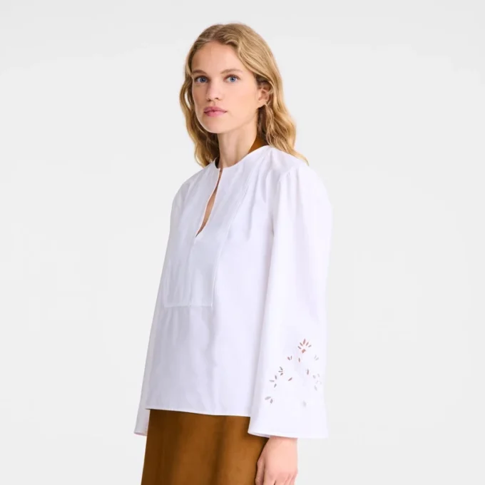 White – Poplin embroidered Blouse